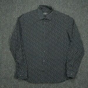 Salvatore Ferragamo Shirt Mens Large Black Long Sleeve Button Up